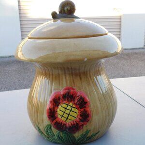 Mushroom Cookie Jar Vintage Ceramic